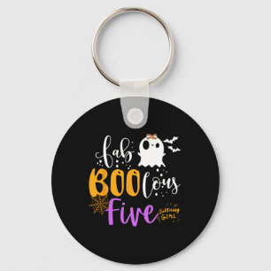 Fab Boo Lous 5 Year Old Ghost Boo Halloween 5th Bi Keychain