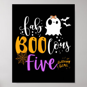 Fab Boo Lous 5 Year Old Ghost Boo Halloween 5th Bi Poster