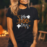 fab Boo lous Funny Ghost Womens Halloween T-Shirt<br><div class="desc">his modern women's Halloween t-shirt is perfect for the witchy girl in your life. The shirt features a witch hand graphic. The text reads "fab Boo lous" in a stylish font. This shirt is perfect for any Halloween event, from trick-or-treating to a costume party. It is also a great way...</div>
