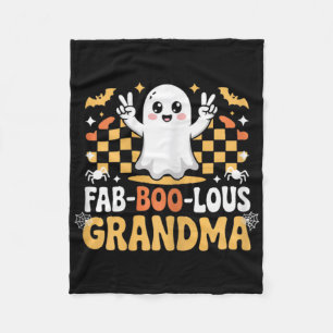 Fab-boo-lous Grandma Cute Ghost Halloween Mom Fleece Blanket