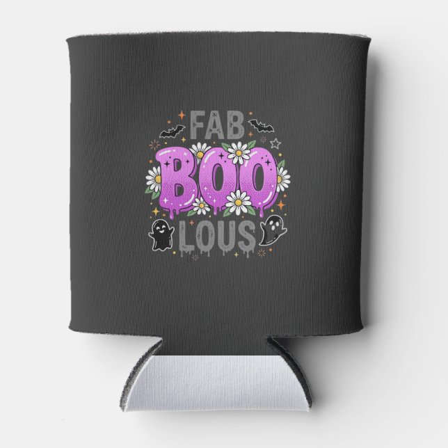 Fab Boo Lous Halloween Ghost Design_1 Can Cooler (Front)