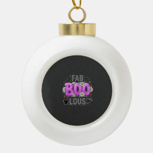 Fab Boo Lous Halloween Ghost Design_1 Ceramic Ball Christmas Ornament