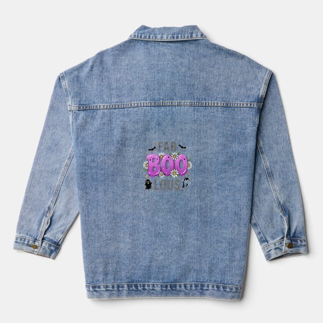 Fab Boo Lous Halloween Ghost Design_1 Denim Jacket (Back)