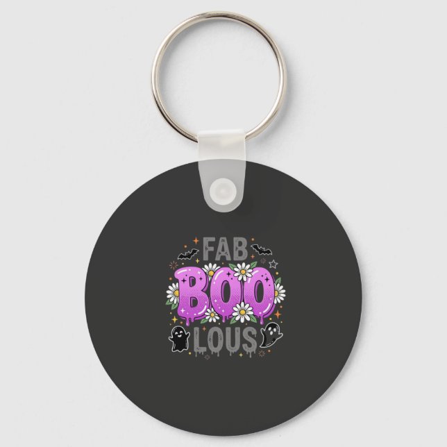 Fab Boo Lous Halloween Ghost Design_1 Keychain (Front)