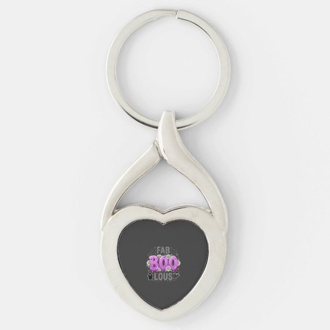 Fab Boo Lous Halloween Ghost Design_1 Keychain (Front)