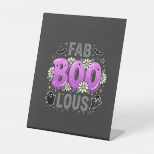 Fab Boo Lous Halloween Ghost Design_1 Pedestal Sign