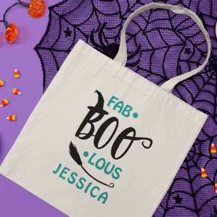 Fab-Boo-Lous Halloween Witch Personalized Name Tote Bag