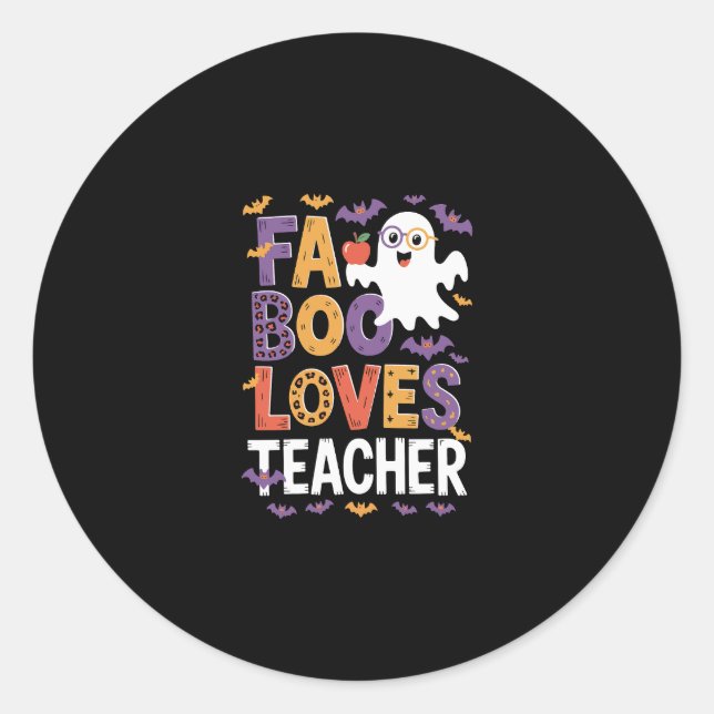 Fab Boo Lous Retro Halloween Classic Round Sticker (Front)