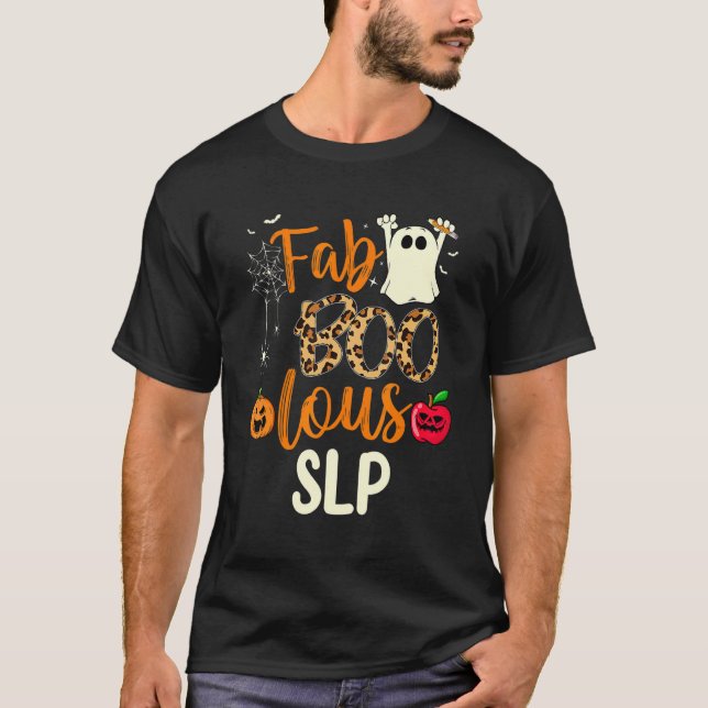 Fab Boo Lous SLP Leopard Spooky Halloween Costume T-Shirt (Front)