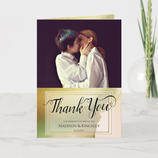 Fab Chartreuse Abstract Amazing  Thank You Card (Front)
