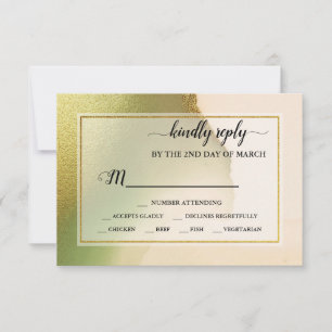 Fab Chartreuse 💚 Abstract Incredible Budget Weddi RSVP Card