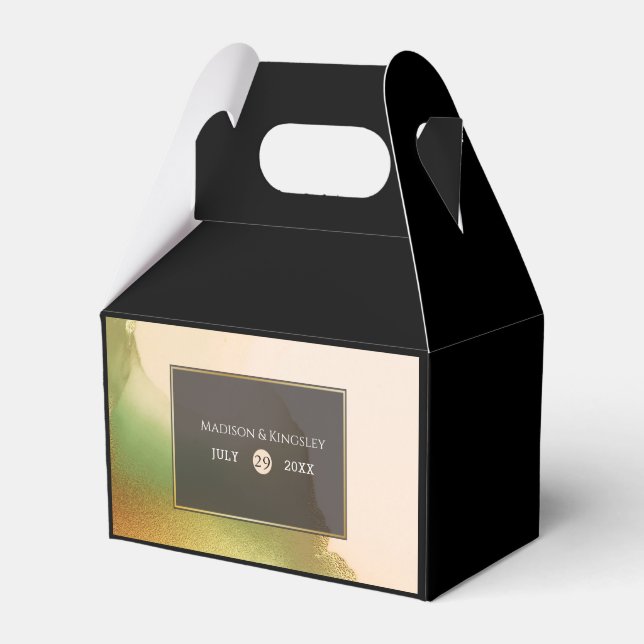 Fab Chartreuse 🤵 Bold & Stylish Budget Wedding Favor Box (Front Side)