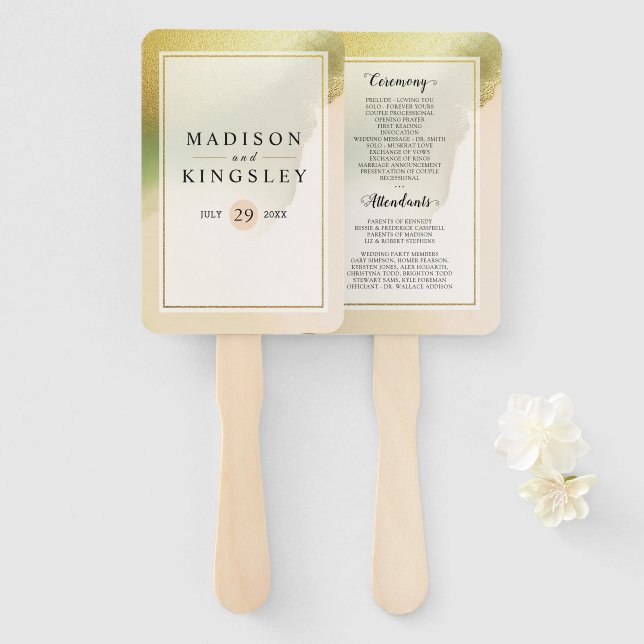 Fab Chartreuse 🤵 Bold & Stylish Budget Wedding Hand Fan (Front and Back)