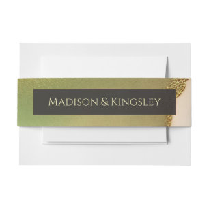 Fab Chartreuse 🤵 Bold & Stylish Budget Wedding Invitation Belly Band