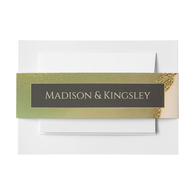 Fab Chartreuse 🤵 Bold & Stylish Budget Wedding Invitation Belly Band (Front Example)