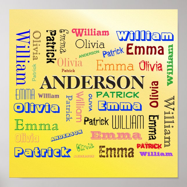 Fab Family Cool Word Cloud  Poster (Front)