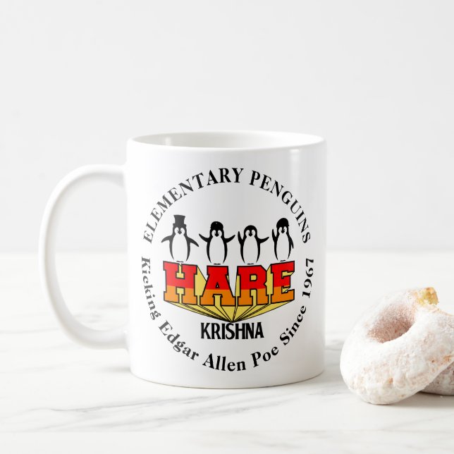 Fab Four Elementary Penguins Coffee Mug (With Donut)
