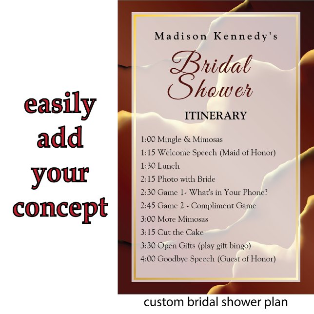 Fab Fun Bridal Shower Events Inky Earthtone Poster (Creator Uploaded)