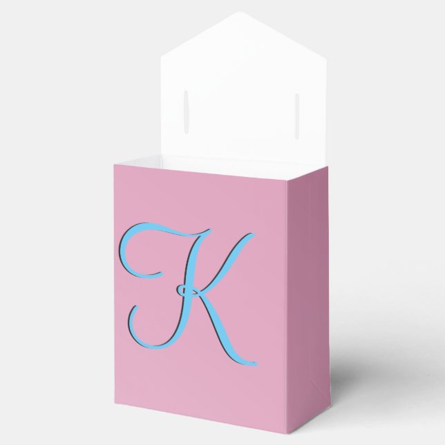 Fab Fun Cool Pink Monogram Favor Box (Opened)