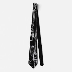 FAB MECHANICAL DRAWING BLUEPRINT BLACK WHITE TIE