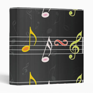 Fab Music Notes on Black Binder