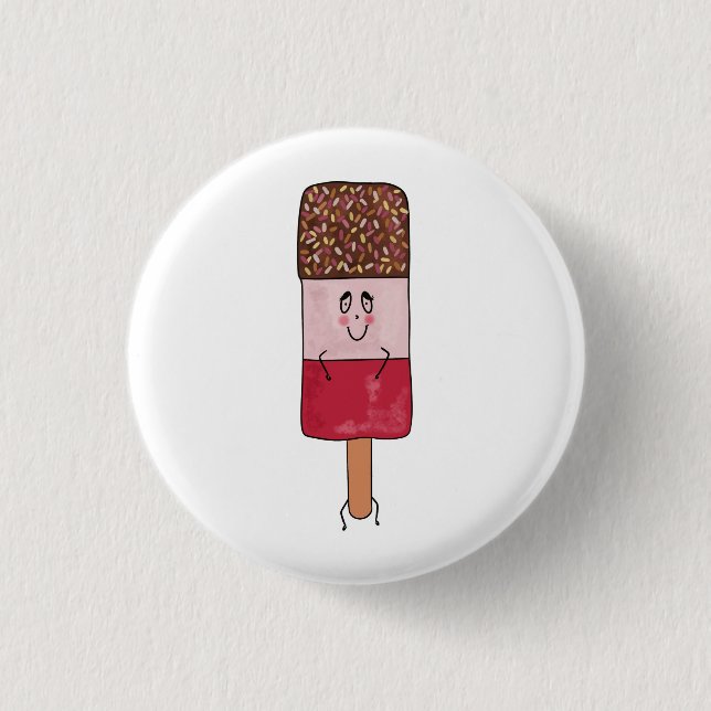 Fab popsicle, ice lolly theme 1 inch round button (Front)