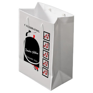 Fab Woman Silhouette Glam Shoes Red Black Birthday Medium Gift Bag