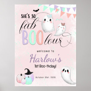 FabBOOlous Pastel Halloween Birthday Welcome  Poster