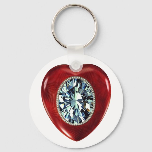 Faberge Heart basic button key chain (Front)