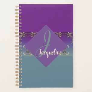 Fabergè-like Monogram Purple Blue Gradient Planner