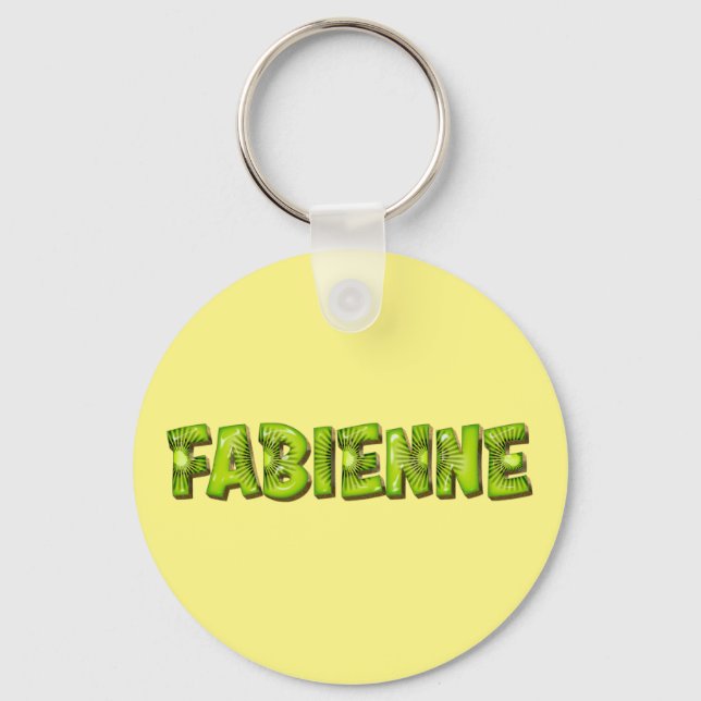 Fabienne Name Kiwi Design Schlüsselanhänger Keychain (Front)