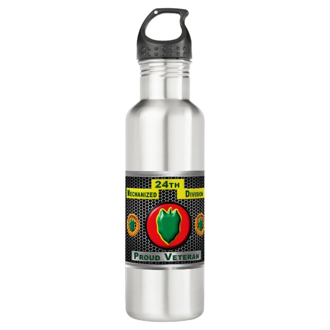 Fabled 24th Mechanized Infantry Division 710 Ml Water Bottle (Front)