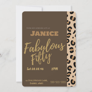 Fabolous Cheetah 50th  Invitation