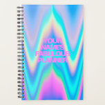Fabolous neon holographic unicorn pink name planner<br><div class="desc">Easily personalize this colourful fabulous planner on Holographic Rainbow Pastel Wave abstract design featuring Unicorn aesthetic with a modern and cute touch of fairy. Add your name,  choose font,  change size and position,  add clipart,  photos and shapes,  chills and be fabulous.</div>