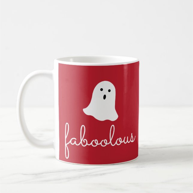 Faboolous boo ghost for Halloween Coffee Mug (Left)