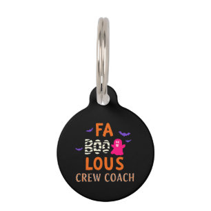 Faboolous Crew Coach Halloween Party Ghost Funny Pet Tag