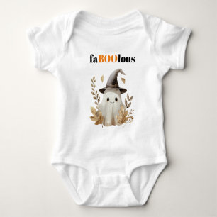 FaBOOlous Kid's Halloween Cute Ghost Witch Baby Bodysuit