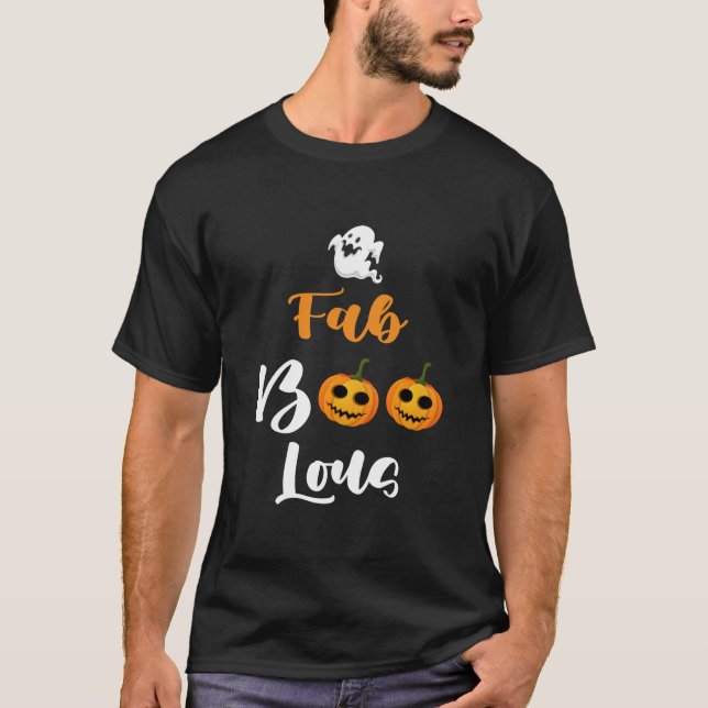 Faboolous Scary Ghost Funny Twins Pumpkin T-Shirt (Front)