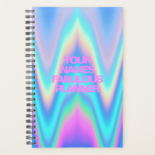 Fabot néon holographique unicorne nom rose