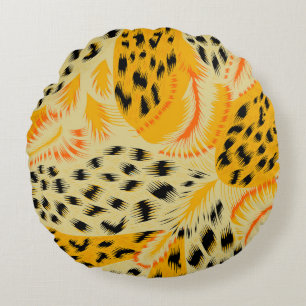 fabric abstract mixed animal skin texture backgrou round pillow