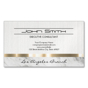 Fabric and Marble with Metallic Trim Magnetic Business Card