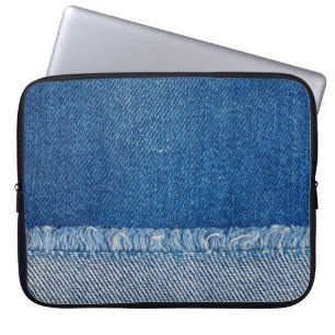 Fabric Blue Jeans Background, Denim texture Laptop Sleeve