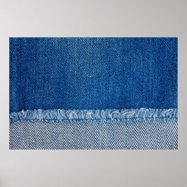 Fabric Blue Jeans Background, Denim texture Poster (Front)