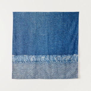 Fabric Blue Jeans Background, Denim texture Tapestry