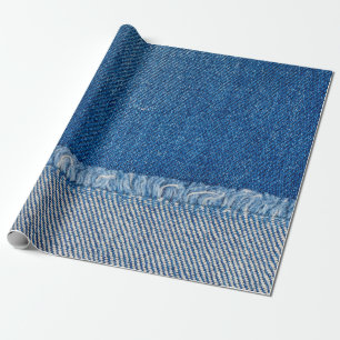 Fabric Blue Jeans Background, Denim texture Wrapping Paper