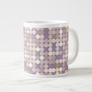 Fabric circles abstract pattern large coffee mug