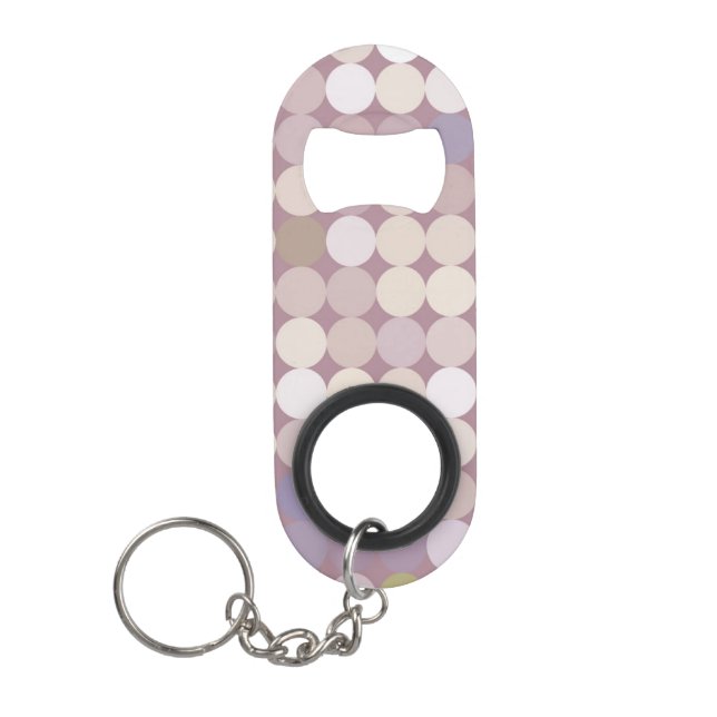 Fabric circles abstract pattern mini bottle opener (Front)