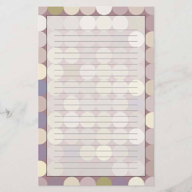 Fabric circles abstract pattern stationery (Front)