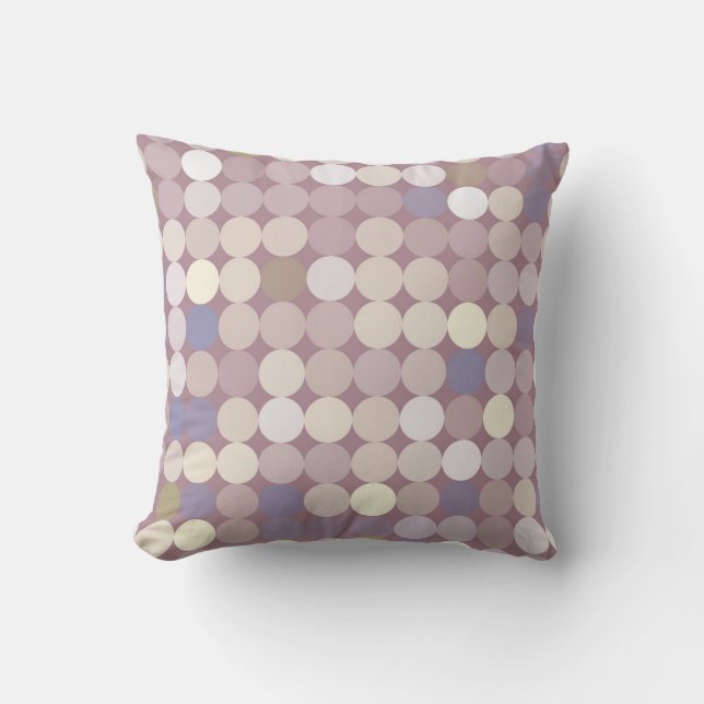 Fabric circles abstract pattern throw pillow (Front)