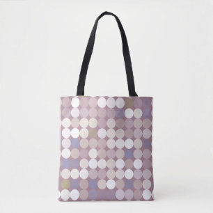 Fabric circles abstract pattern tote bag